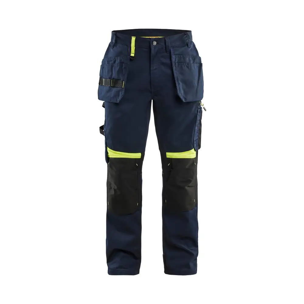 Blåkläder Craftsman trousers 15551860 - Dark navy blue/Hi-vis yellow / C146