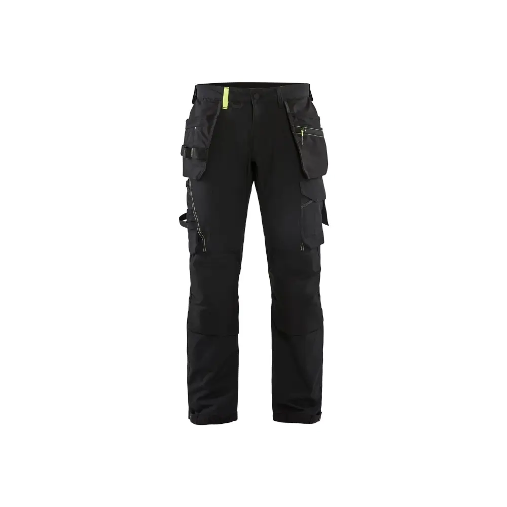 Blåkläder Craftsman trousers 4-way stretch 15221645 - Black/Hi-vis yellow / C146