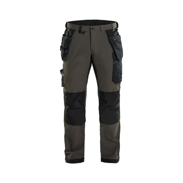 Blåkläder Craftsman trousers 4-way stretch 15221645 - Dark olive green/Black / C146