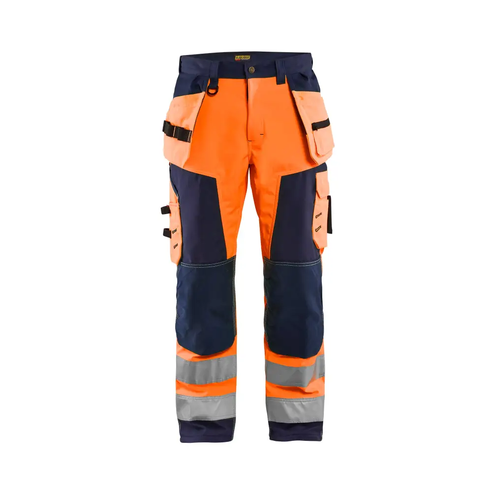 Blåkläder Hi-Vis Softshell craftsman trousers 15672517 - Orange/Navy blue / C144