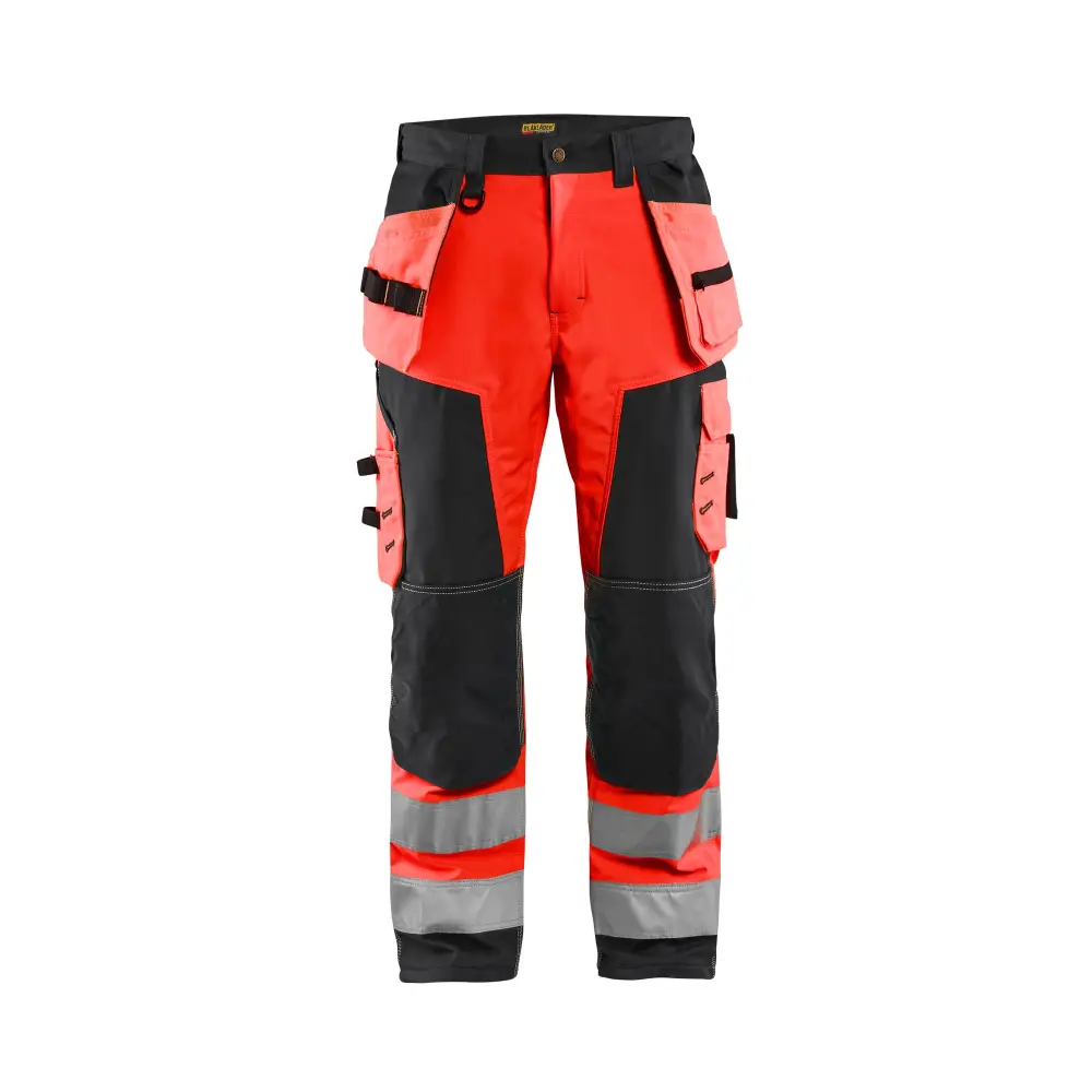 Blåkläder Hi-Vis Softshell craftsman trousers 15672517 - Red hi-vis/black / C144