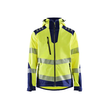 Blåkläder Hi-Vis Softshell jacket 44912513 - Hi-vis yellow/navy blue / 4XL