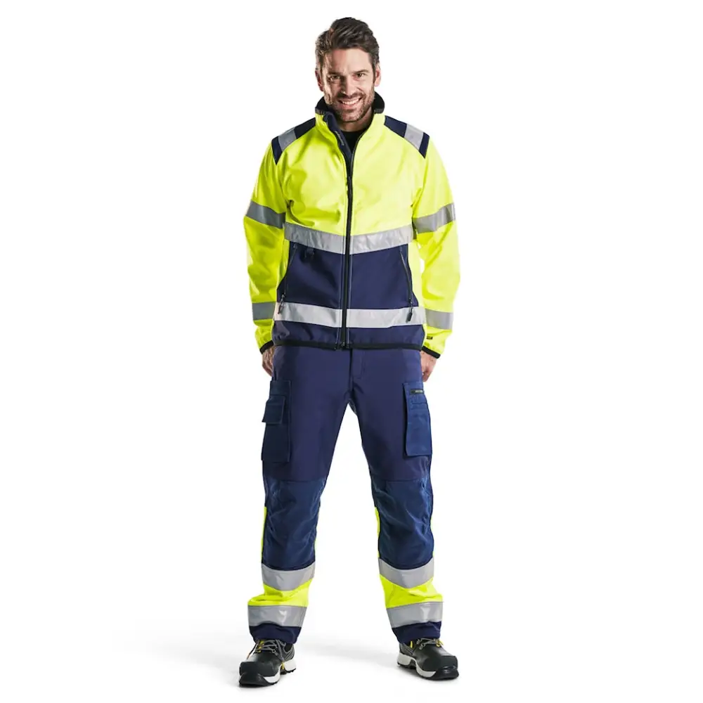 Blåkläder Hi-Vis Softshell jacket 48772516 - Hi-vis yellow/navy blue / 4XL