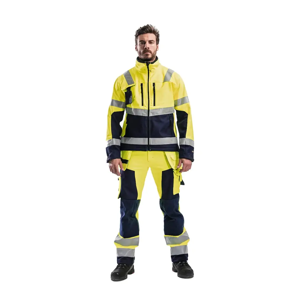 Blåkläder Hi-Vis Softshell jacket 49002517 - Hi-vis yellow/navy blue / 4XL