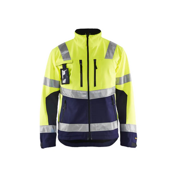Blåkläder Hi-Vis Softshell jacket 49002517 - Hi-vis yellow/navy blue / 4XL