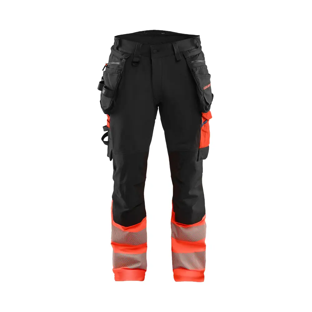 Blåkläder Hi-Vis trousers 4-way stretch 11251648 - Black/Red hi-vis / C146