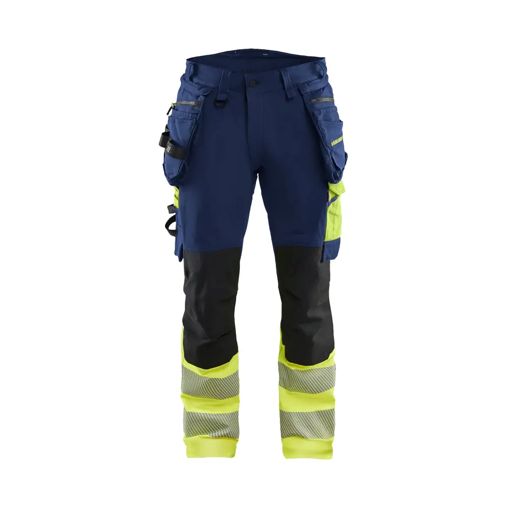 Blåkläder Hi-Vis trousers 4-way stretch 11251648 - Navy blue/Hi-vis yellow / C146