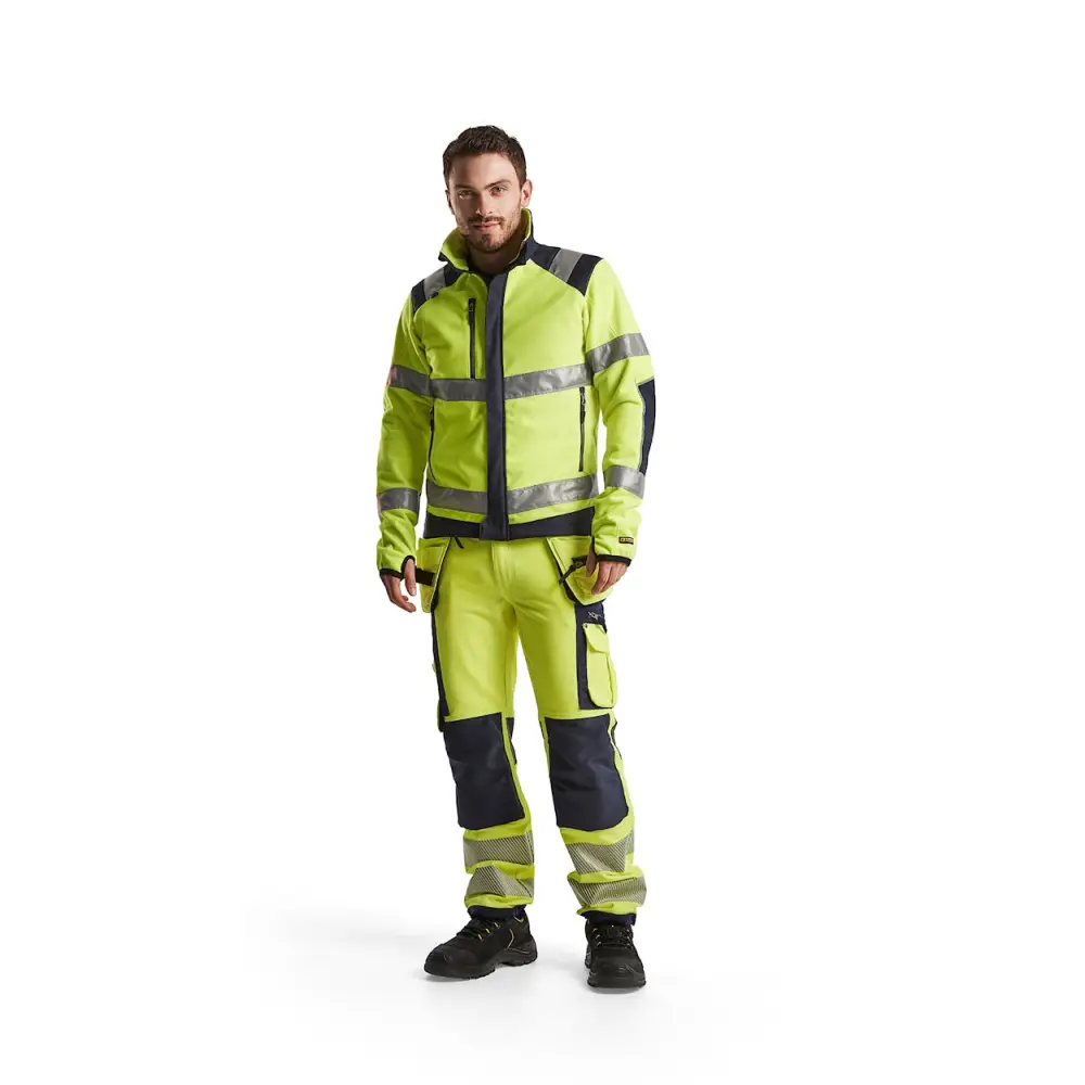 Blåkläder Hi-Vis Windproof fleece jacket 48882524 - Hi-vis yellow/navy blue / 4XL