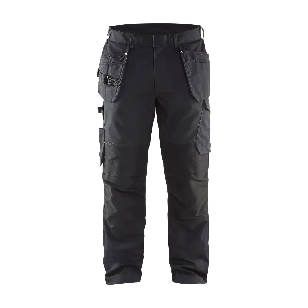 Blåkläder Service Trousers with stretch and nail pockets 14961330 - Black/Hi-vis yellow / C146