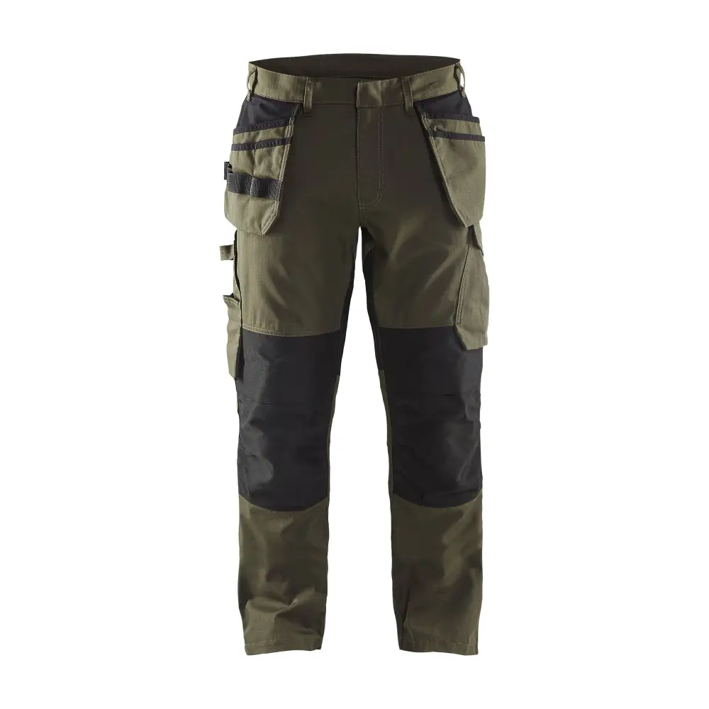 Blåkläder Service Trousers with stretch and nail pockets 14961330 - Dark olive green/Black / C144