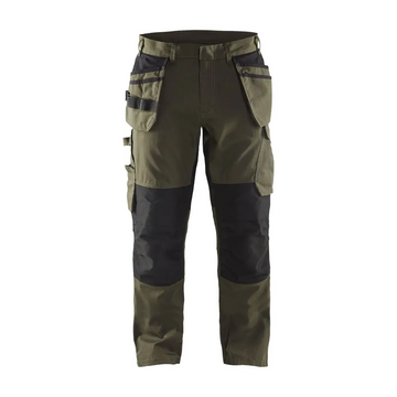 Blåkläder Service Trousers with stretch and nail pockets 14961330 - Dark olive green/Black / C144