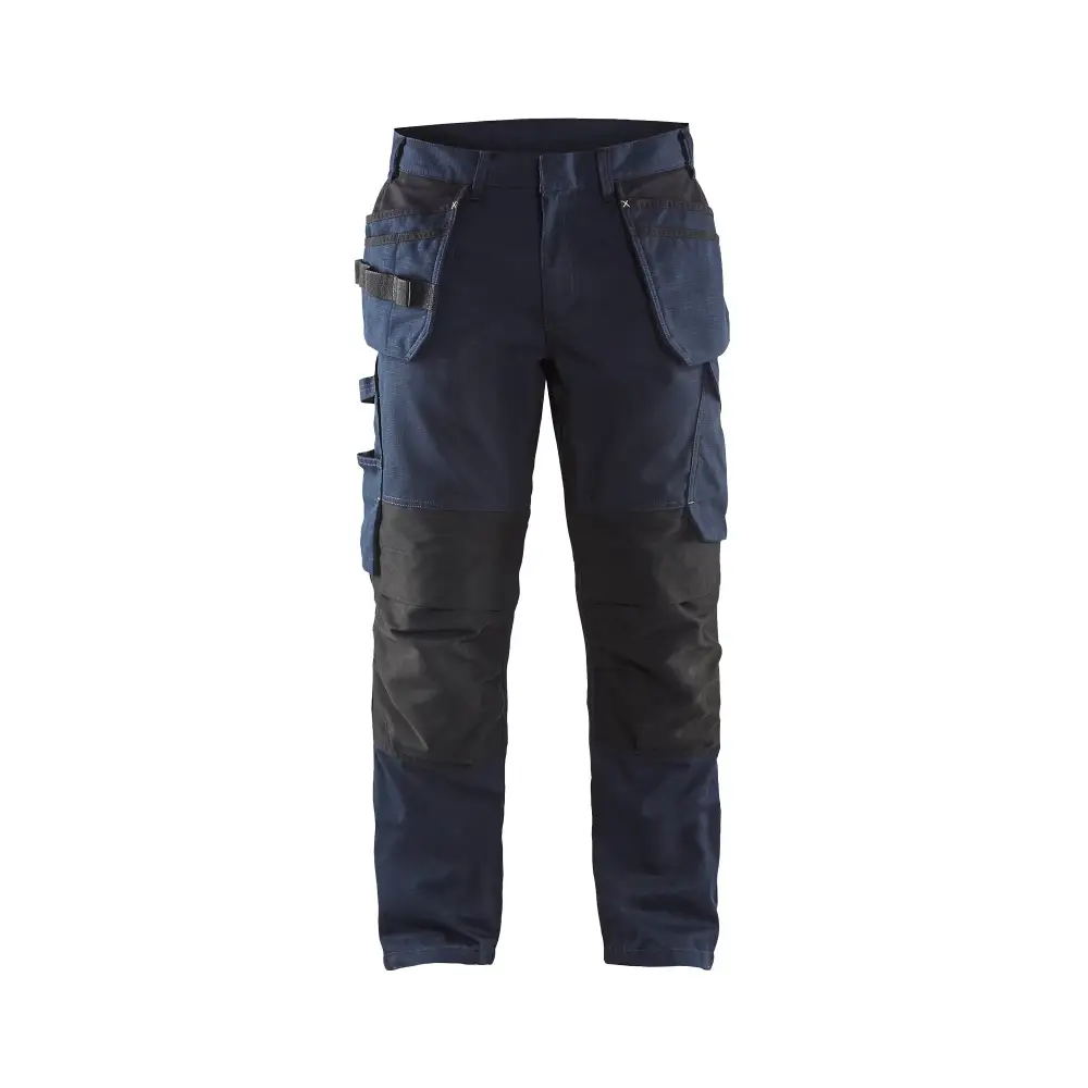 Blåkläder Service Trousers with stretch and nail pockets 14961330 - Dark navy blue/Hi-vis yellow / C146