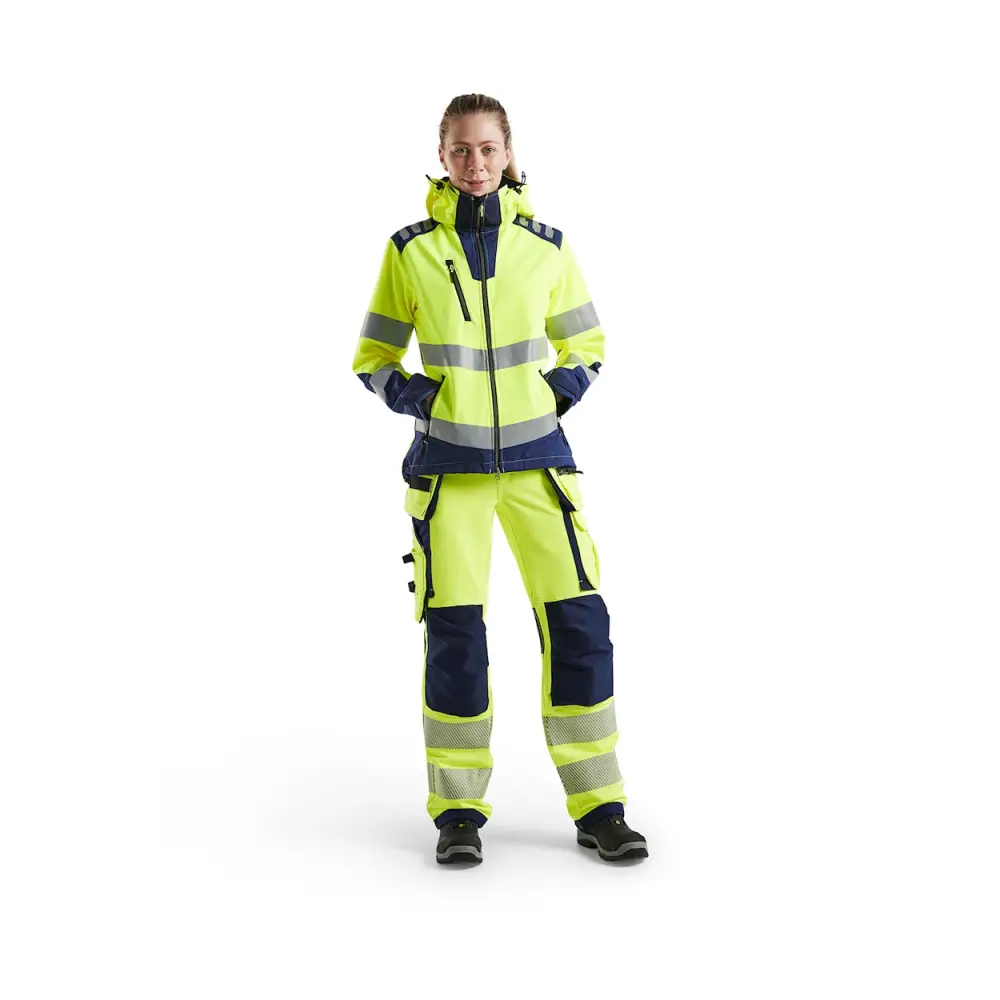 Blåkläder Women’s Hi-Vis Softshell jacket 47912513 - Hi-vis yellow/navy blue / L