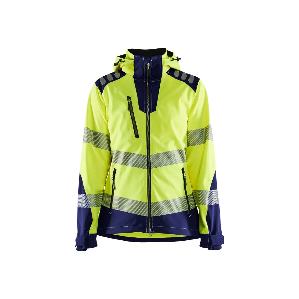 Blåkläder Women’s Hi-Vis Softshell jacket 47912513 - Hi-vis yellow/navy blue / L