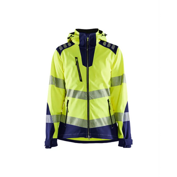 Blåkläder Women’s Hi-Vis Softshell jacket 47912513 - Hi-vis yellow/navy blue / L