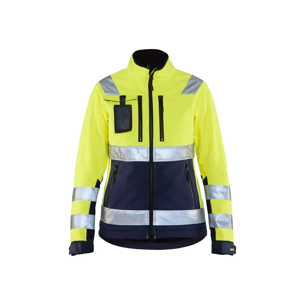 Blåkläder Women’s Hi-Vis Softshell jacket 49022517 - Hi-vis yellow/navy blue / L