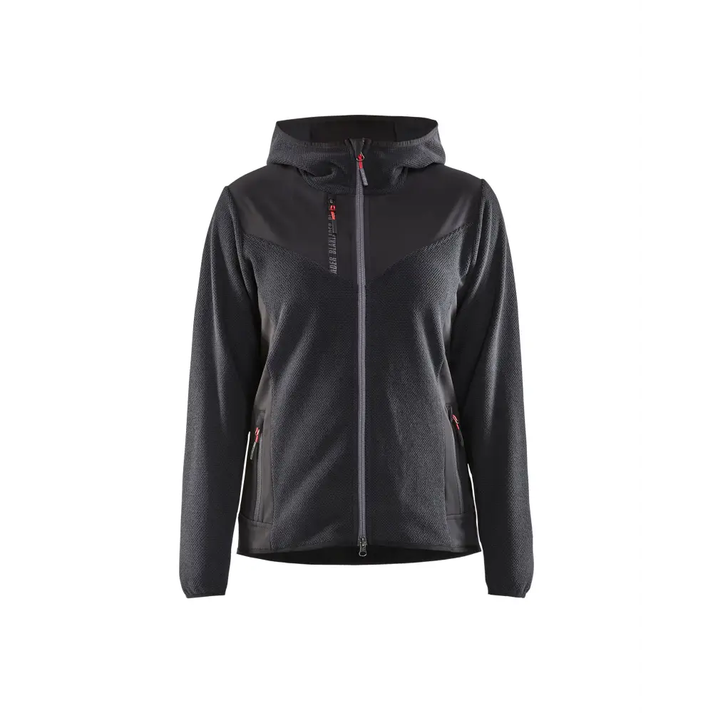 Blåkläder Women’s knitted jacket with softshell and hood 59412536 - Dark grey/black / L