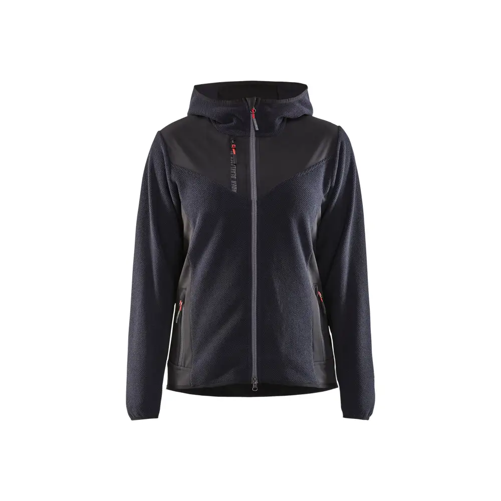 Blåkläder Women’s knitted jacket with softshell and hood 59412536 - Dark Navy/Black / L