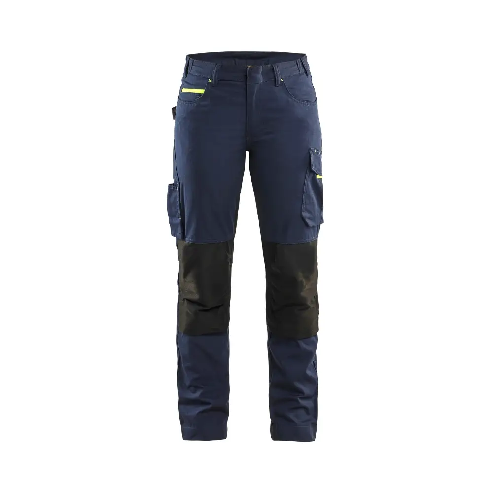 Blåkläder Women’s service trousers with stretch 71951330 - Dark navy blue/Hi-vis yellow / C32