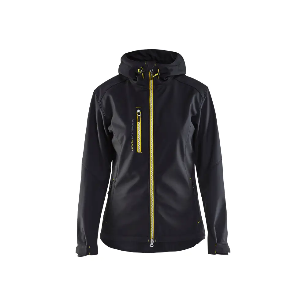 Blåkläder Women’s Softshell Jacket 49192517 - Black/Hi-vis yellow / L