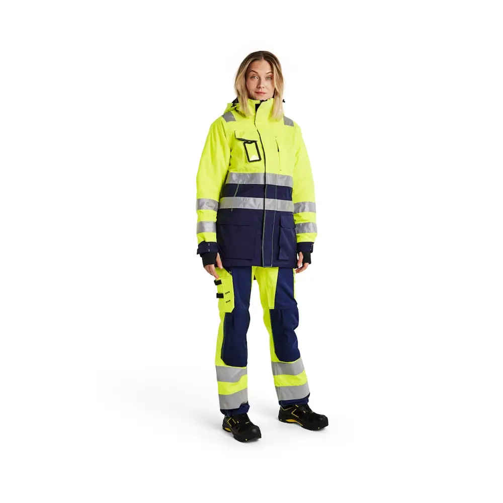 Blåkläder Women’s Winter Parka Hi-vis 44721987 - Hi-vis yellow/navy blue / L