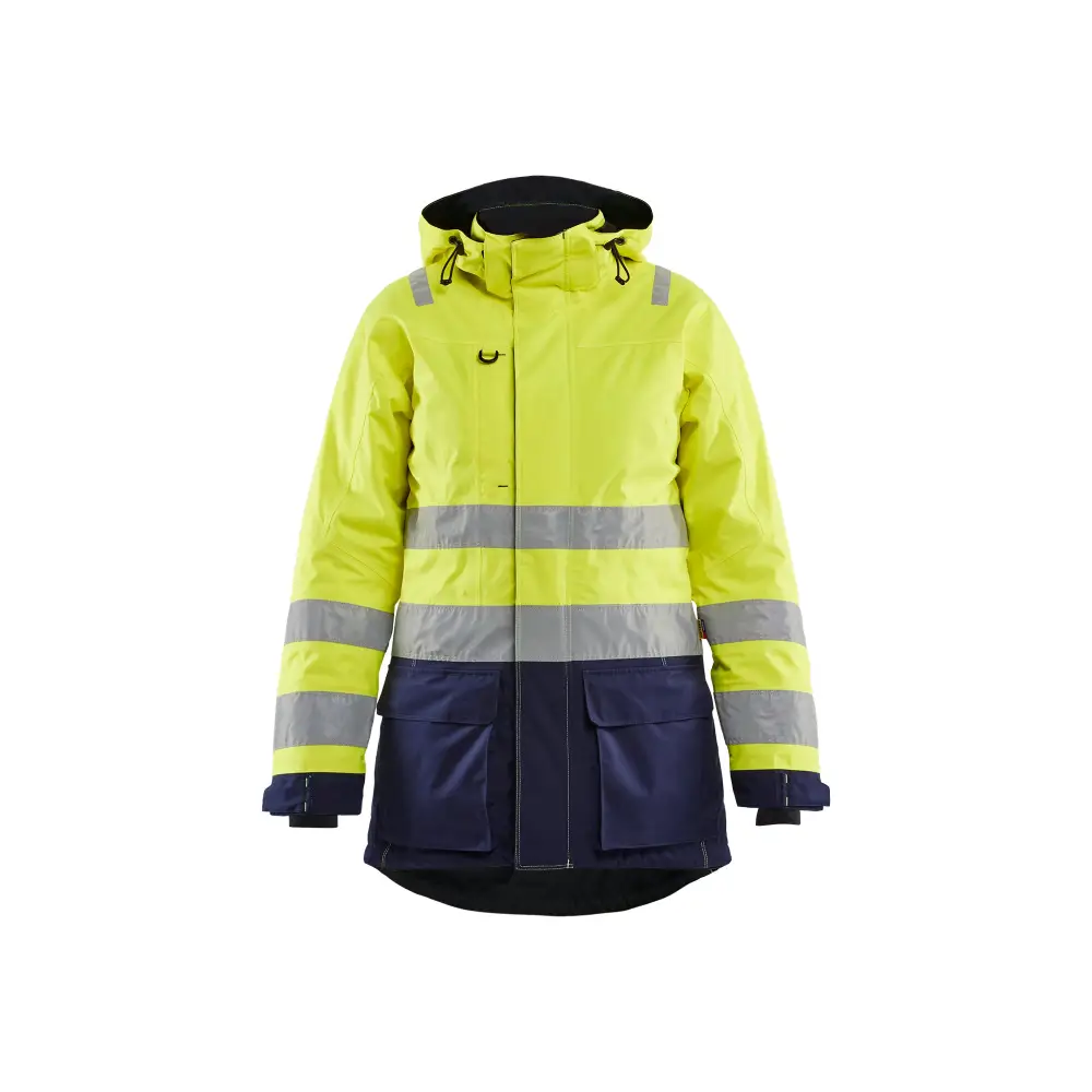 Blåkläder Women’s Winter Parka Hi-vis 44721987 - Hi-vis yellow/navy blue / L