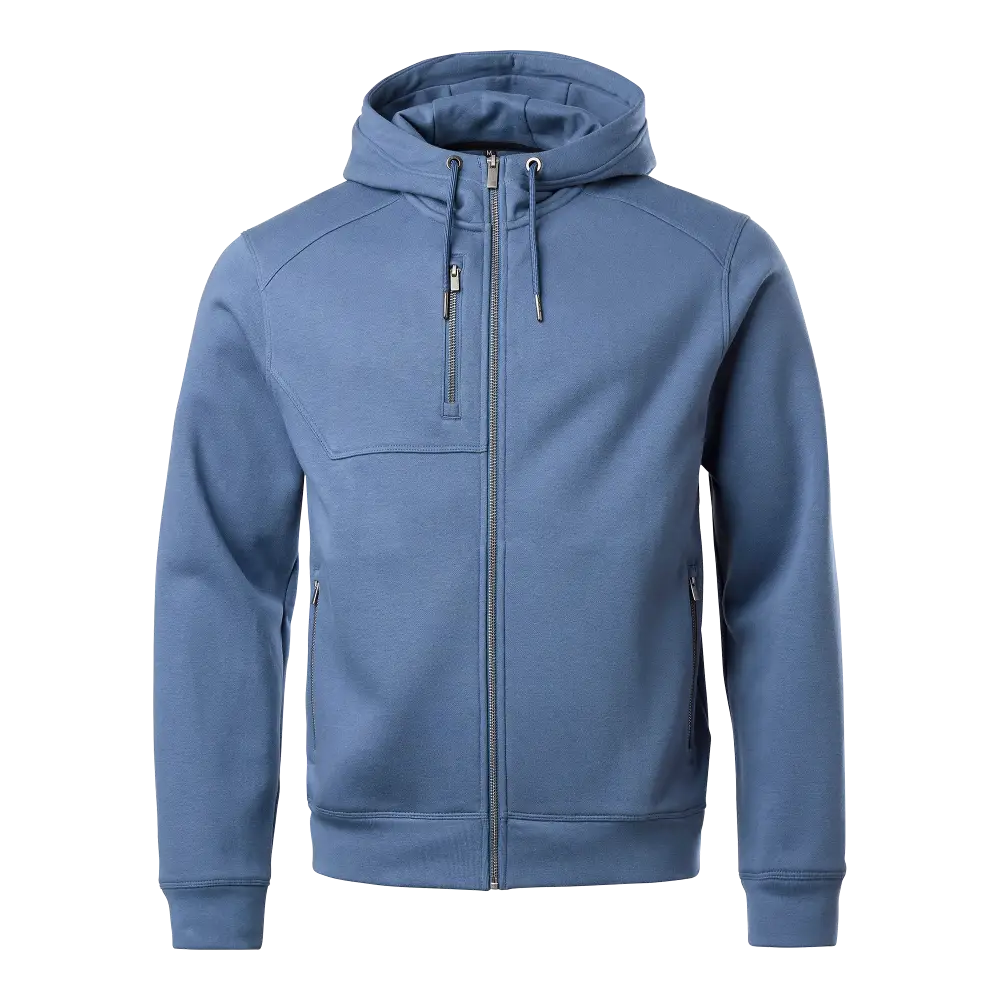 Gavin Zip Hood - Mid blue