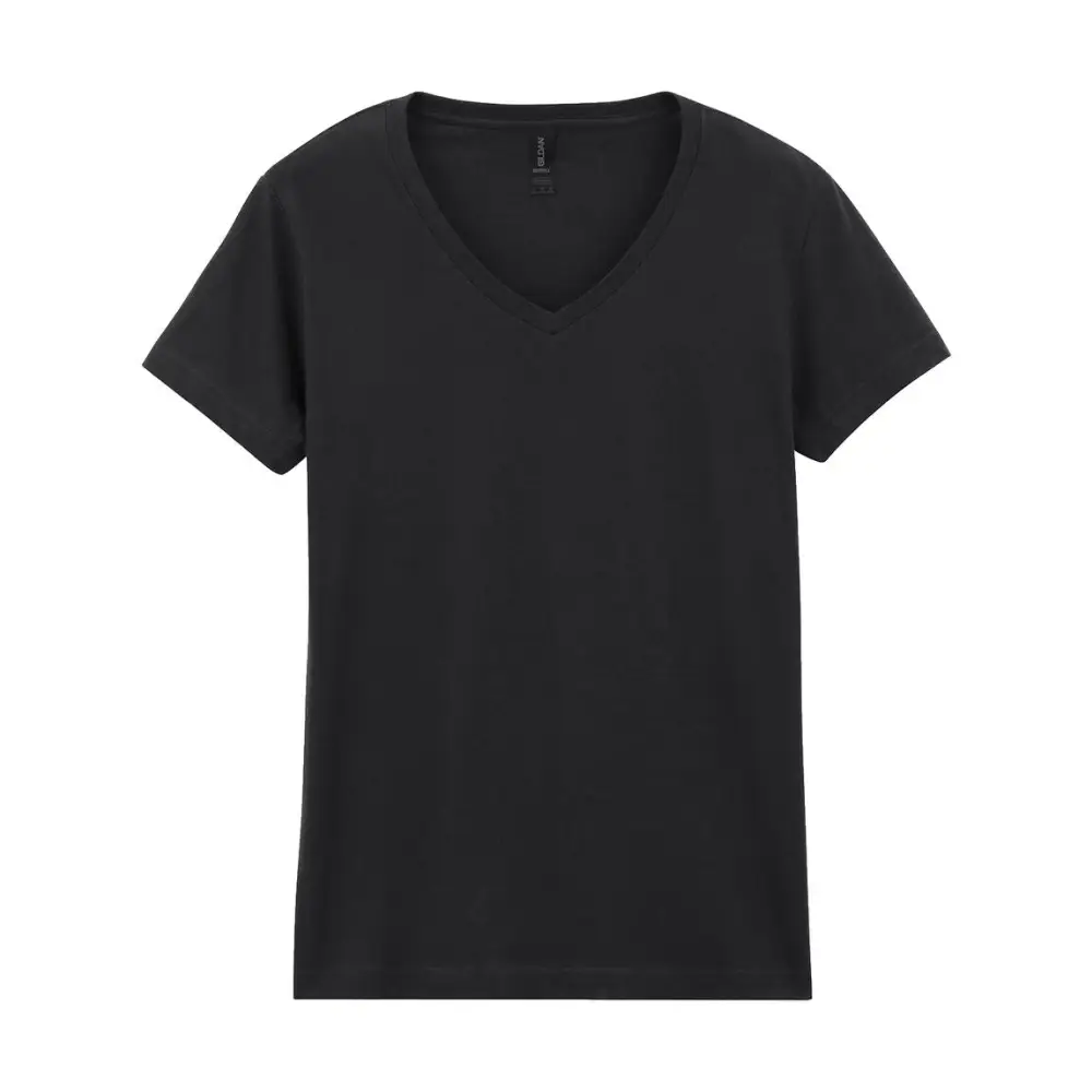 Gildan Softstyle Women’s V-Neck T-Shirt - Black / S