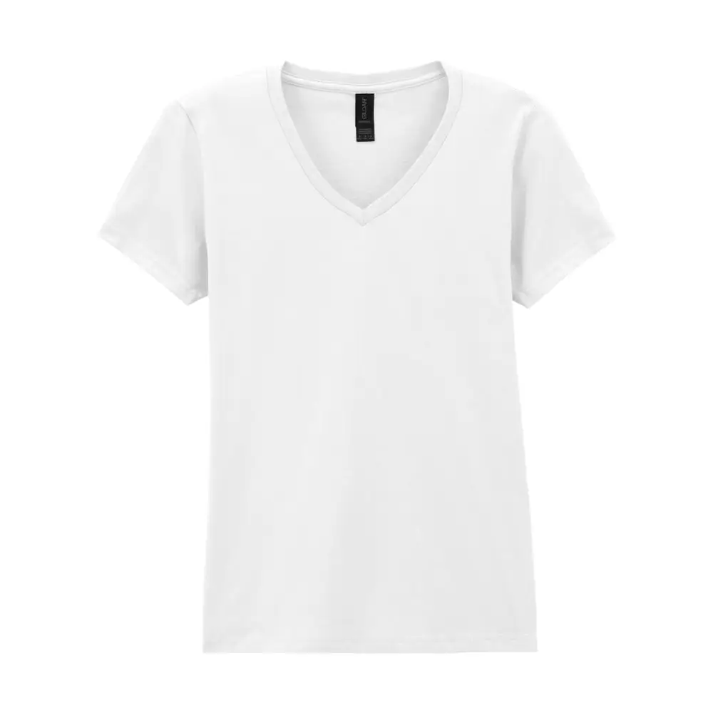 Gildan Softstyle Women’s V-Neck T-Shirt - White / S