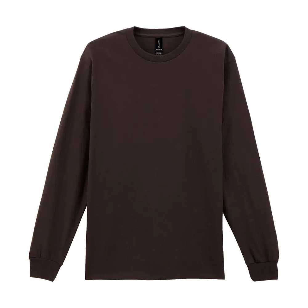 Gildan Ultra Cotton Adult T-Shirt LS - Dark Chocolate / S