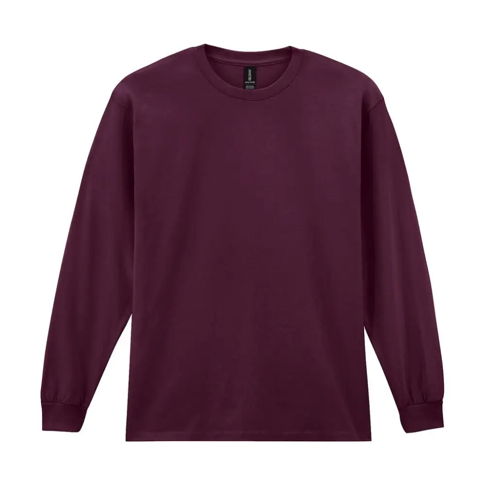 Gildan Ultra Cotton Adult T-Shirt LS - Maroon / S