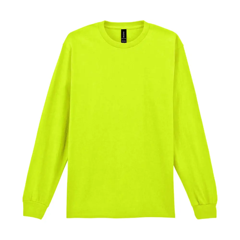 Gildan Ultra Cotton Adult T-Shirt LS - Safety Green / S