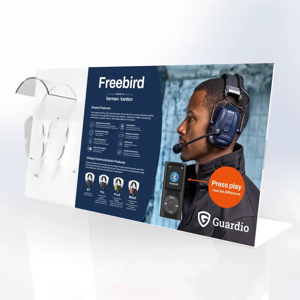 Guardio Headset MP3 Display Point-of-Sale - White