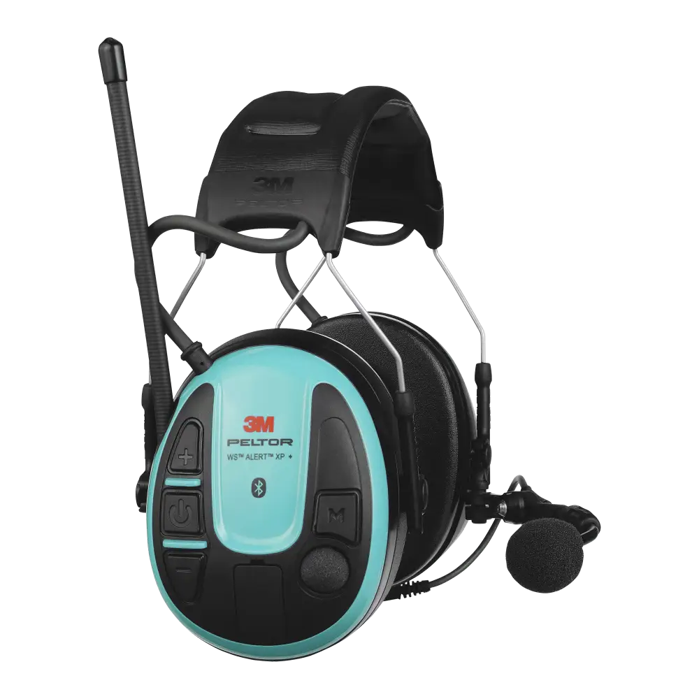 Peltor Alert XP+ Hearing Protection - Black/turquoise