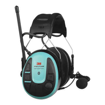 Peltor Alert XP+ Hearing Protection - Black/turquoise