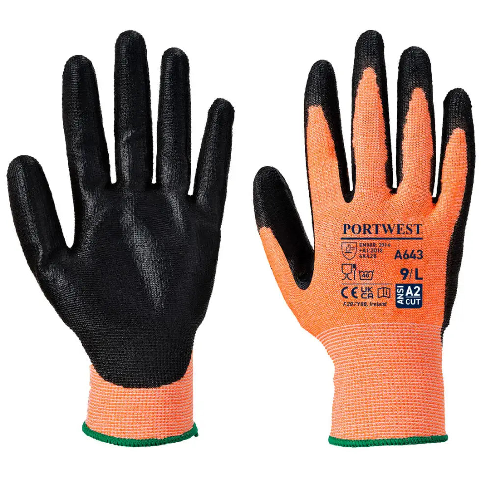 Portwest Amber Cut Glove - Nitrile Foam - L