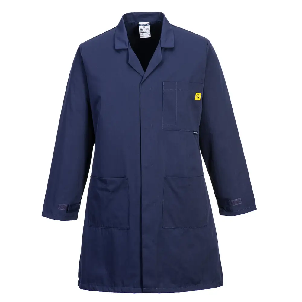 Portwest Anti-Static ESD Coat - Navy / L