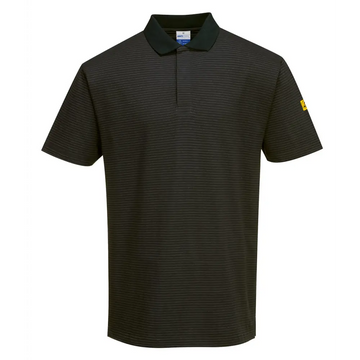 Portwest Anti-Static ESD Polo Shirt S/S - Black / 4XL