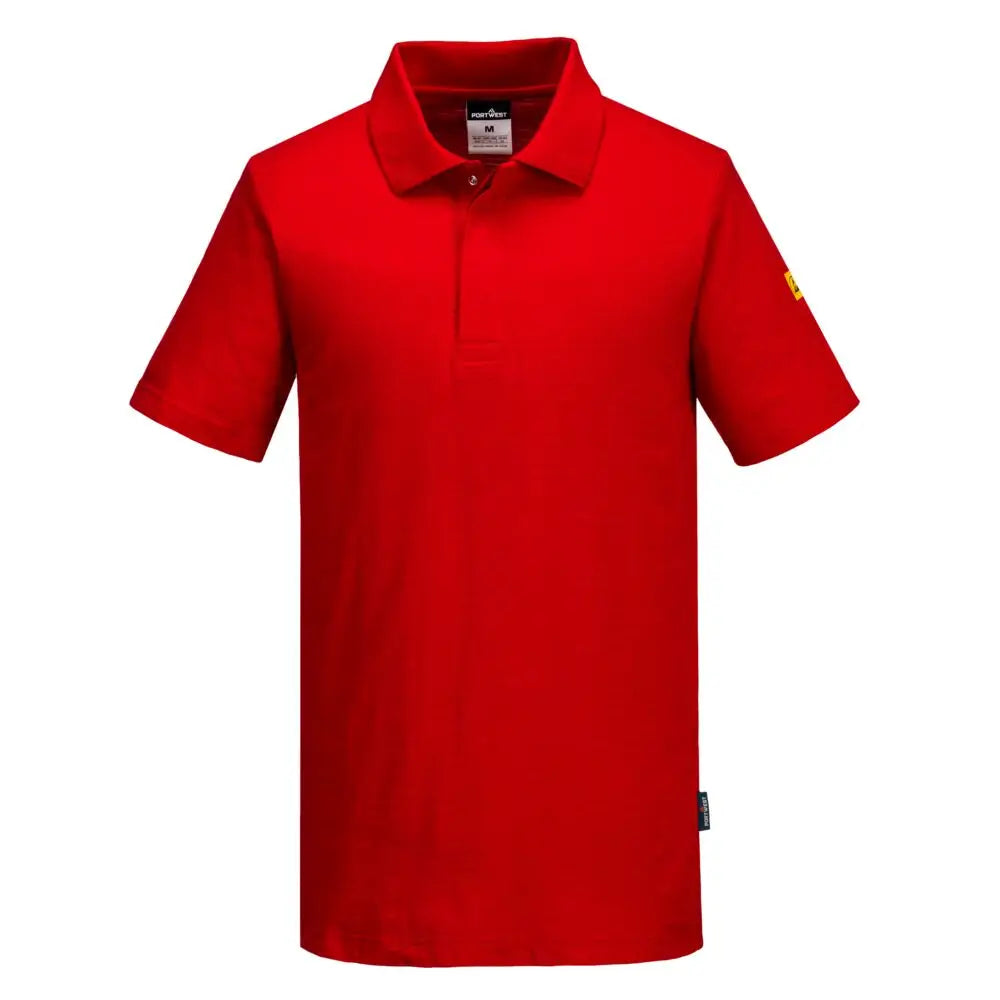Portwest Anti-Static ESD Polo Shirt S/S - Deep Red / L - Polo Shirts