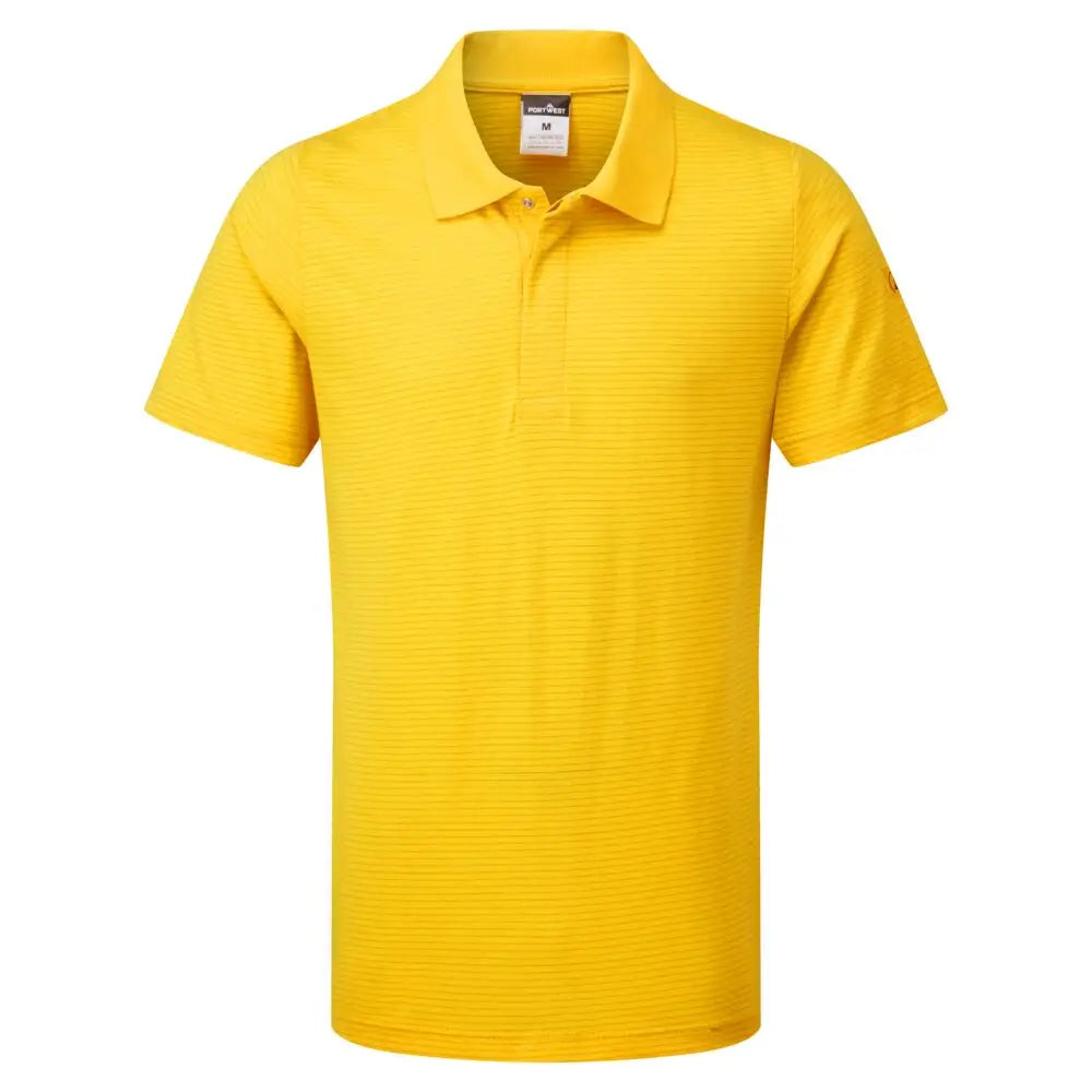 Portwest Anti-Static ESD Polo Shirt S/S - Deep Yellow / L - Polo Shirts