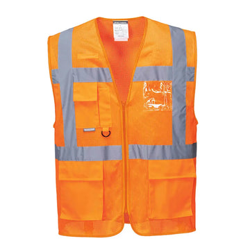 Portwest Athens Hi-Vis Mesh Executive Vest - Orange / L