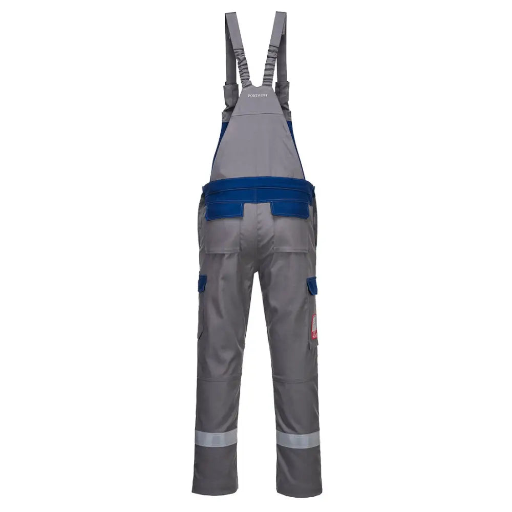 Portwest Bizflame Industry Two Tone Bib and Brace - Grey / L