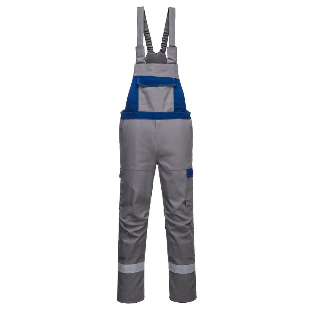 Portwest Bizflame Industry Two Tone Bib and Brace - Grey / L