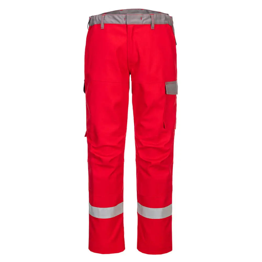 Portwest Bizflame Industry Two Tone Trousers - Red / 30