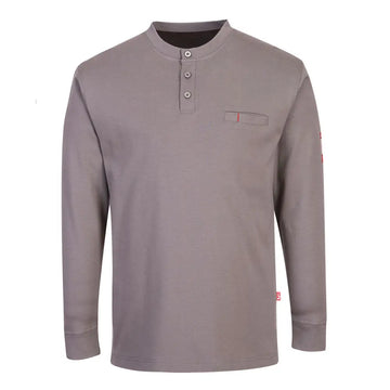 Portwest Bizflame Knit Antistatic FR Henley - Grey / L