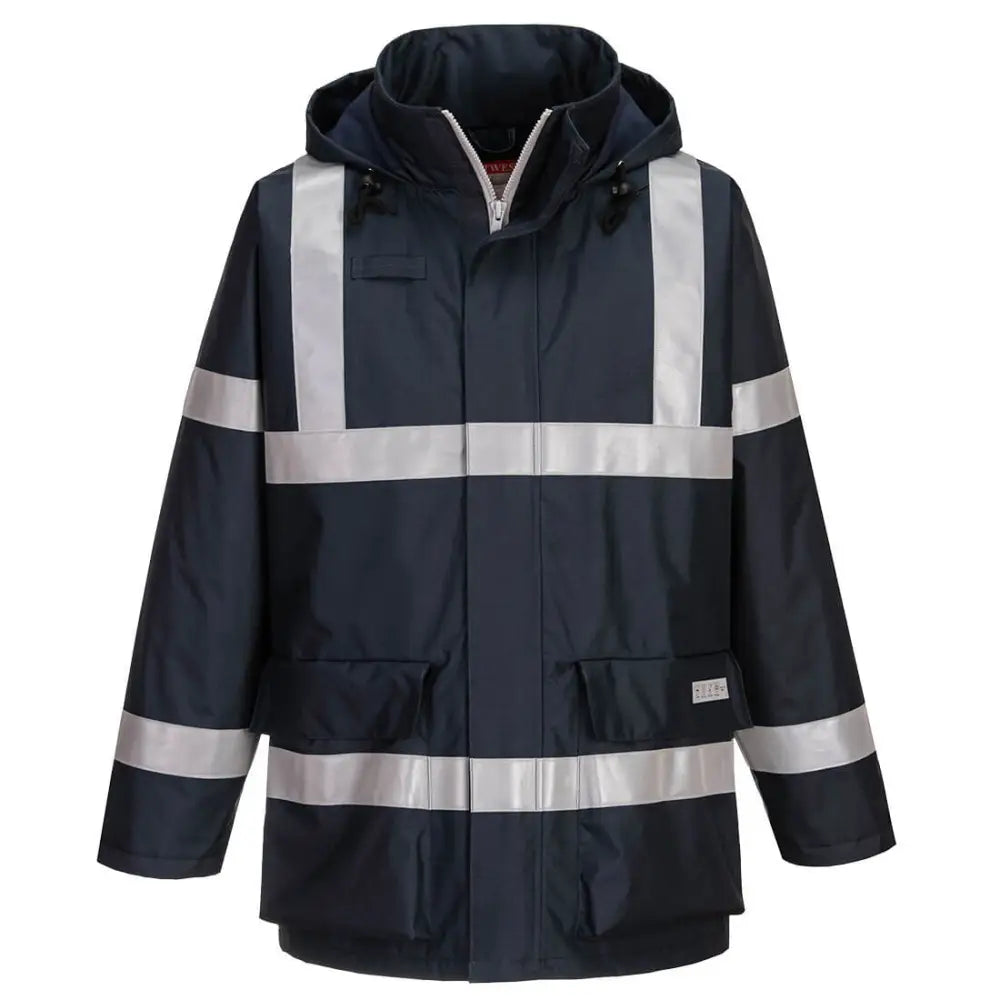 Portwest Bizflame Rain Anti-Static FR Jacket - Navy / L