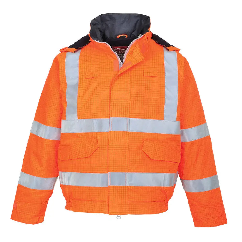Portwest Bizflame Rain Hi-Vis Antistatic FR Bomber Jacket - Orange / 4XL