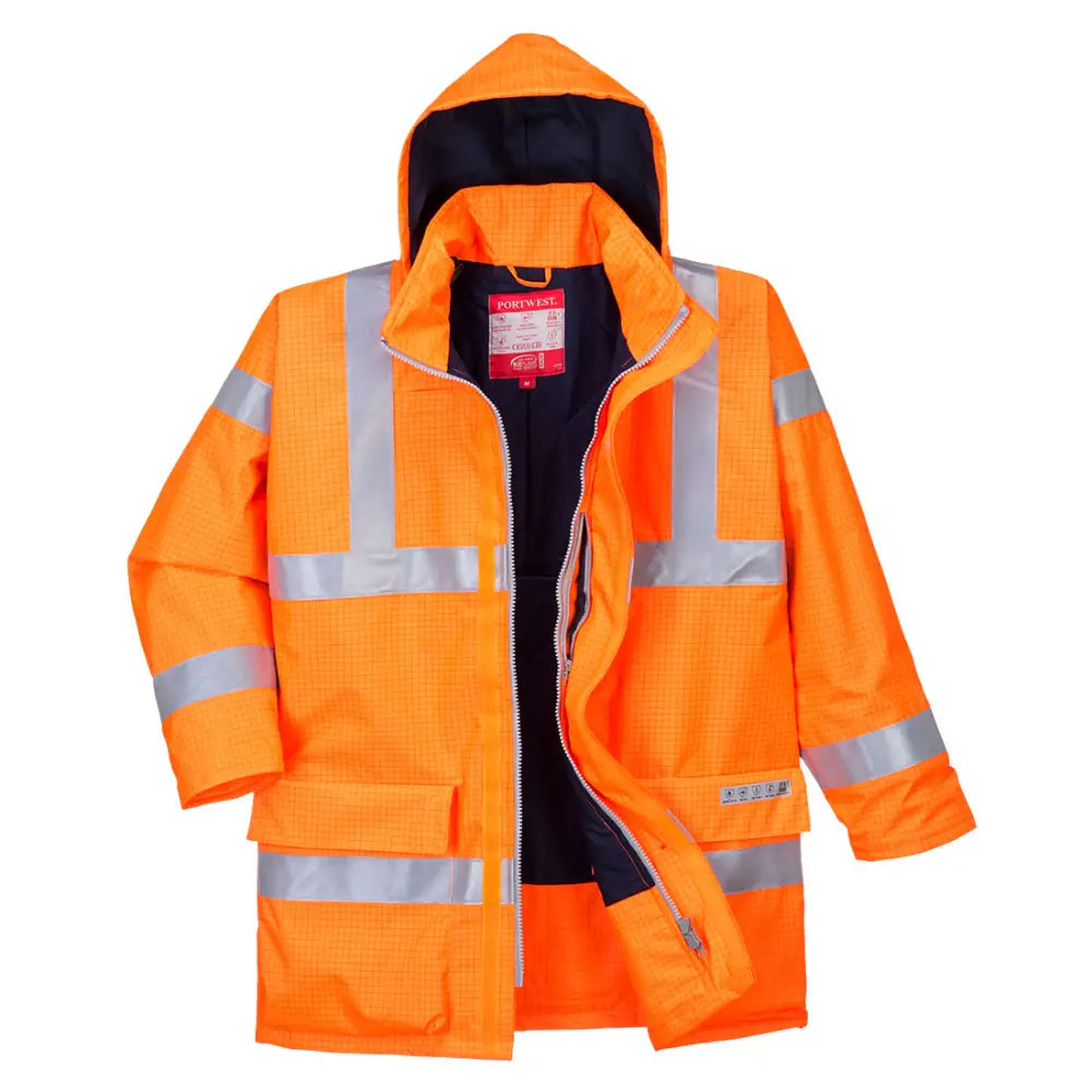 Portwest Bizflame Rain Hi-Vis Antistatic FR Jacket - Orange / 4XL