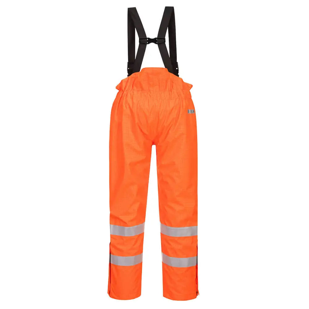 Portwest Bizflame Rain Lined Hi-Vis Antistatic FR Trousers - Orange / L
