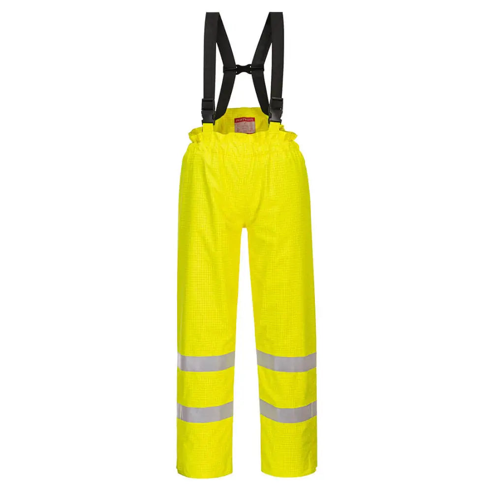 Portwest Bizflame Rain Lined Hi-Vis Antistatic FR Trousers - Yellow / L